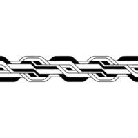 Geometric Interwoven Black and White Pattern on Gray Background. vector