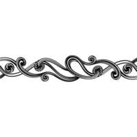 Elegant Art Nouveau Swirl Border in Black and White on Gradient Background. vector