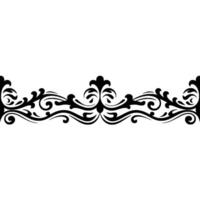 Elegant Black Scroll Border on White, Decorative Element. vector