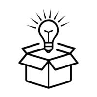 Thinking outside the box innovative idea solution vector