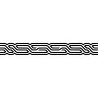 Braided Geometric Pattern Black Lines on White Background. vector