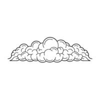 Simple Line Art Clouds , Minimalist Weather Element. vector