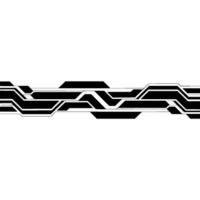 Abstract Tech Line Art Border Minimalist Black and White. vector