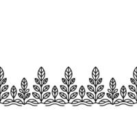 Minimalist Leaf Border Elegant Line Art on White Background. vector