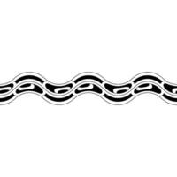Abstract Black and White Wavy Pattern Border. vector