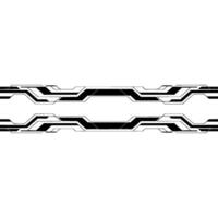 Modern Tech Border Element in Black White, Digital Interface. vector
