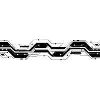 Abstract Tech Circuit Board in Grayscale, Minimalist Background. vector