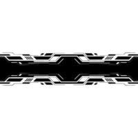Abstract Tech Banner Geometric Line Art on Black and White. vector