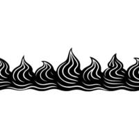 Abstract Black and White Swirls Border, Decorative. vector