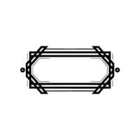 Art Deco Frame with Geometric Elements on White Background. vector