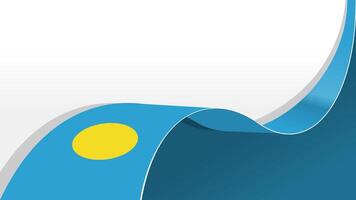 waving palau flag ribbon background with copy space for text. palau is country in oceania vector
