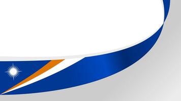 waving marshall islands flag ribbon background with copy space for text. marshall islands national day vector