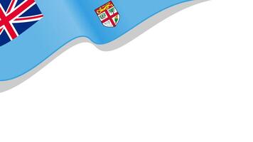 waving flag of Fiji frame background with copy space for text. fiji national day vector