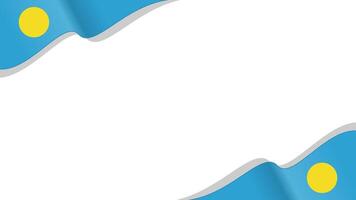 waving palau flag frame background with copy space for text. palau is country in oceania vector