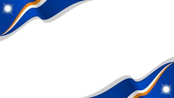 waving marshall islands flag frame background with copy space for text. marshall islands national day vector
