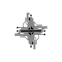 Abstract Circuit Board Monochrome Tech. vector