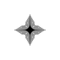 Abstract Geometric Starburst , Minimalist Black and White. vector