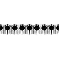 Geometric Black and White Hexagon Border. vector