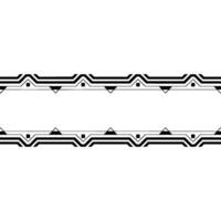 Minimalist Geometric Border Black White Abstract Pattern. vector