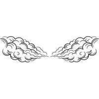 Stylized Cloud Formation on White Background. vector
