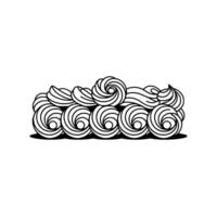 Whimsical Black and White Swirls Illustration. vector