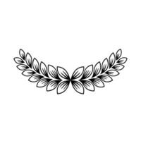 Elegant Laurel Wreath Illustration Black and White, Clean. vector