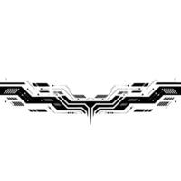 Futuristic Circuit Board Black and White Tech. vector