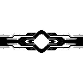 Abstract Tech Interface , Black and White Geometric Element, Modern Background. vector