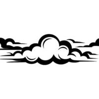 Stylized Cloudscape , Black and White, Minimalist. vector