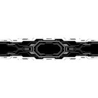 Futuristic Tech Banner Circuit Board , Minimalist, White Black. vector