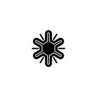 Geometric Snowflake Minimalist Black and White. vector
