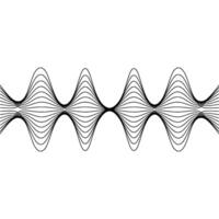 Abstract Waveform Black Lines on White Background. vector