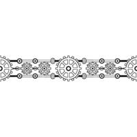 Minimalist Gear Mechanism Repeating Black White Pattern. vector