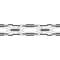Techy Border Black Lines on White Background, Minimalist Style. vector
