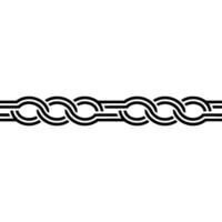 Geometric Line Art Border Interlocking Loops in Black and White. vector