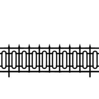 Black Metal Fence Pattern on White Background Architectural Element. vector