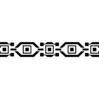 Geometric Black Pattern Border on White, Minimalist. vector