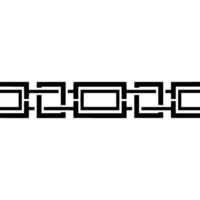 Minimalist Geometric Chain Border, Black and White Pattern. vector