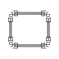 Elegant Art Deco Frame with Clean Lines on White Background. vector