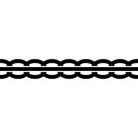 Minimalist Chain Border, Black Circular Pattern on White Background. vector
