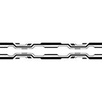 Tech Border Black Circuitry on White Background. vector