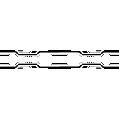 Tech Border Black Circuitry on White Background.