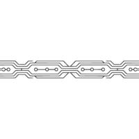 Minimalist Circuit Board Futuristic Line Art on White Background. vector