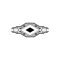 Geometric Tech Black White Circuitry Element. vector