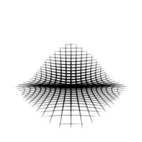 Distorted Grid Abstract Black Lines on White, Modern Element. vector