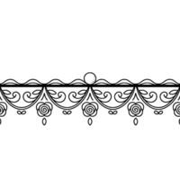 Elegant Floral Border with Pearl Element on Gradient Background. vector