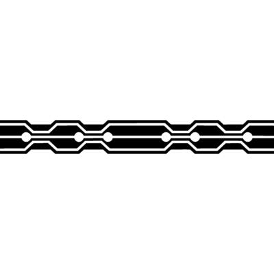 Minimalist Circuit Board Stripe on Gray Background.