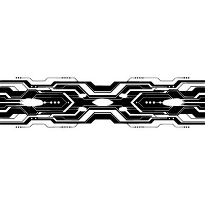 Futuristic Tech Circuitry , Geometric Lines, White Background.