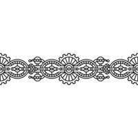 Steampunk Border Gears and Mechanical Elements on White. vector
