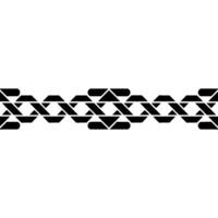 Geometric Pattern Border in Black on White Background, Modern. vector